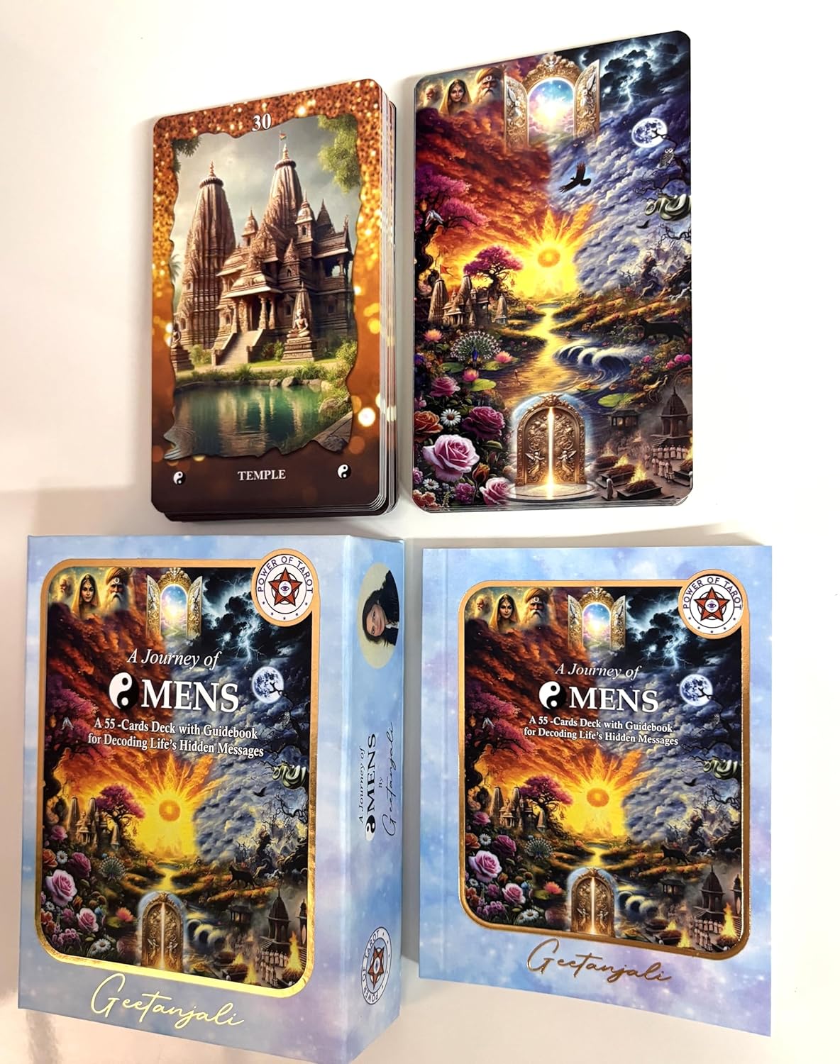 Omens – 55-Card Oracle Tarot Deck for Spiritual Guidance, Intuition & Daily Clarity | Ideal for Beginners, Meditation, Healing & Gift | Beautiful Affirmation Cards