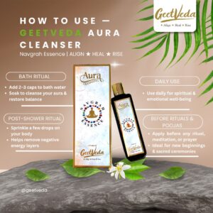 Aura Cleanser Navgrah Essence by GeetVeda – Herbal Bathing Ritual for Energy Cleansing, Aura Protection, Chakra Balance, Vastu & Planetary Healing – Ayurvedic Spray for Spiritual Upliftment – 200ml
