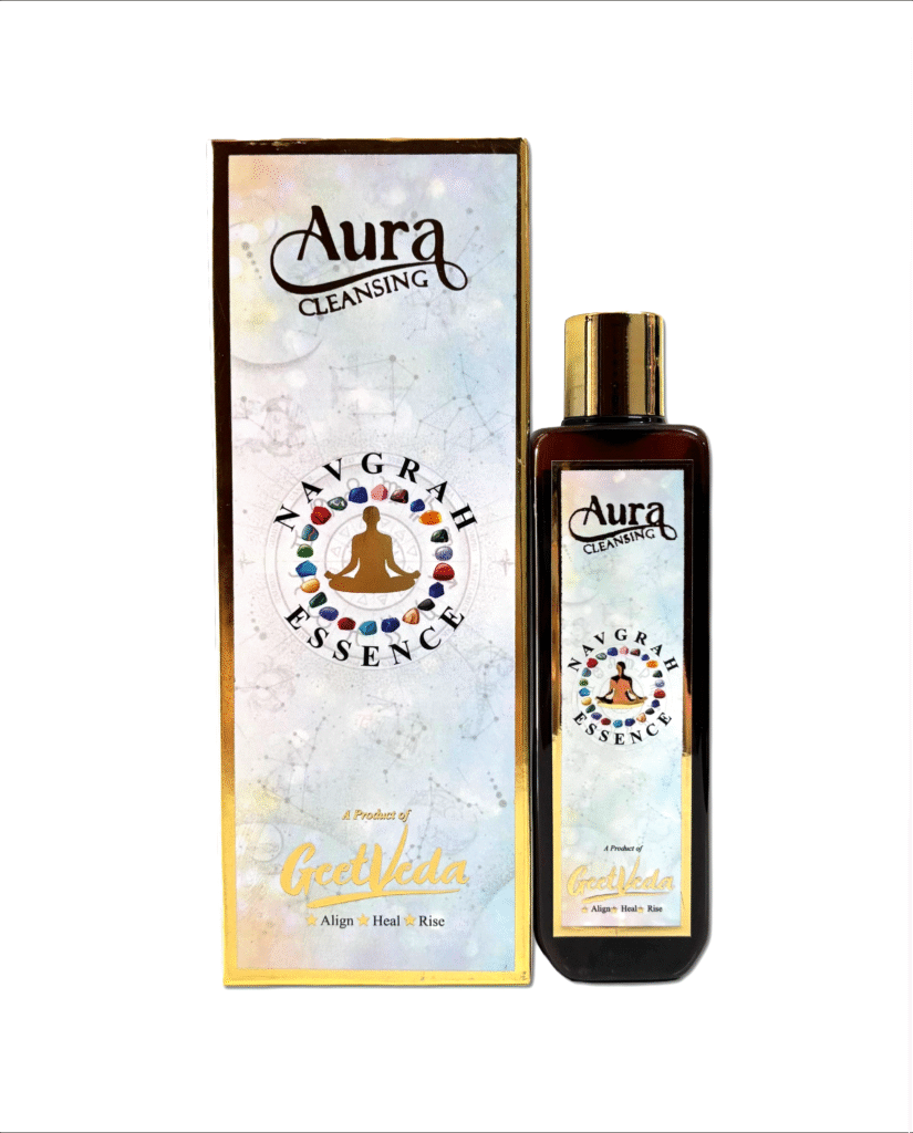Aura Cleanser Navgrah Essence by GeetVeda - Herbal Bathing Ritual for Energy Cleansing, Aura Protection, Chakra Balance, Vastu & Planetary Healing - Ayurvedic Spray for Spiritual Upliftment – 200ml