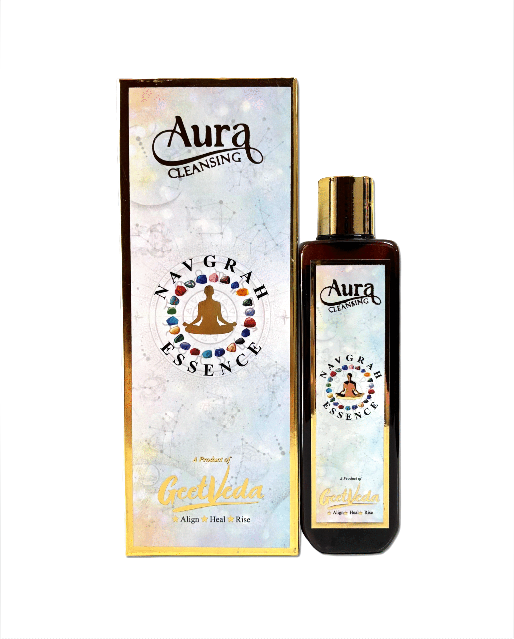 Aura Cleanser Navgrah Essence by GeetVeda – Herbal Bathing Ritual for Energy Cleansing, Aura Protection, Chakra Balance, Vastu & Planetary Healing – Ayurvedic Spray for Spiritual Upliftment – 200ml